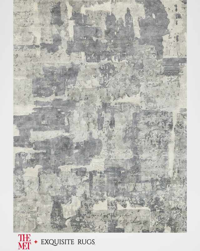Papyrus Hand-Loomed Blue/Gray Rug, 10' x 14'
